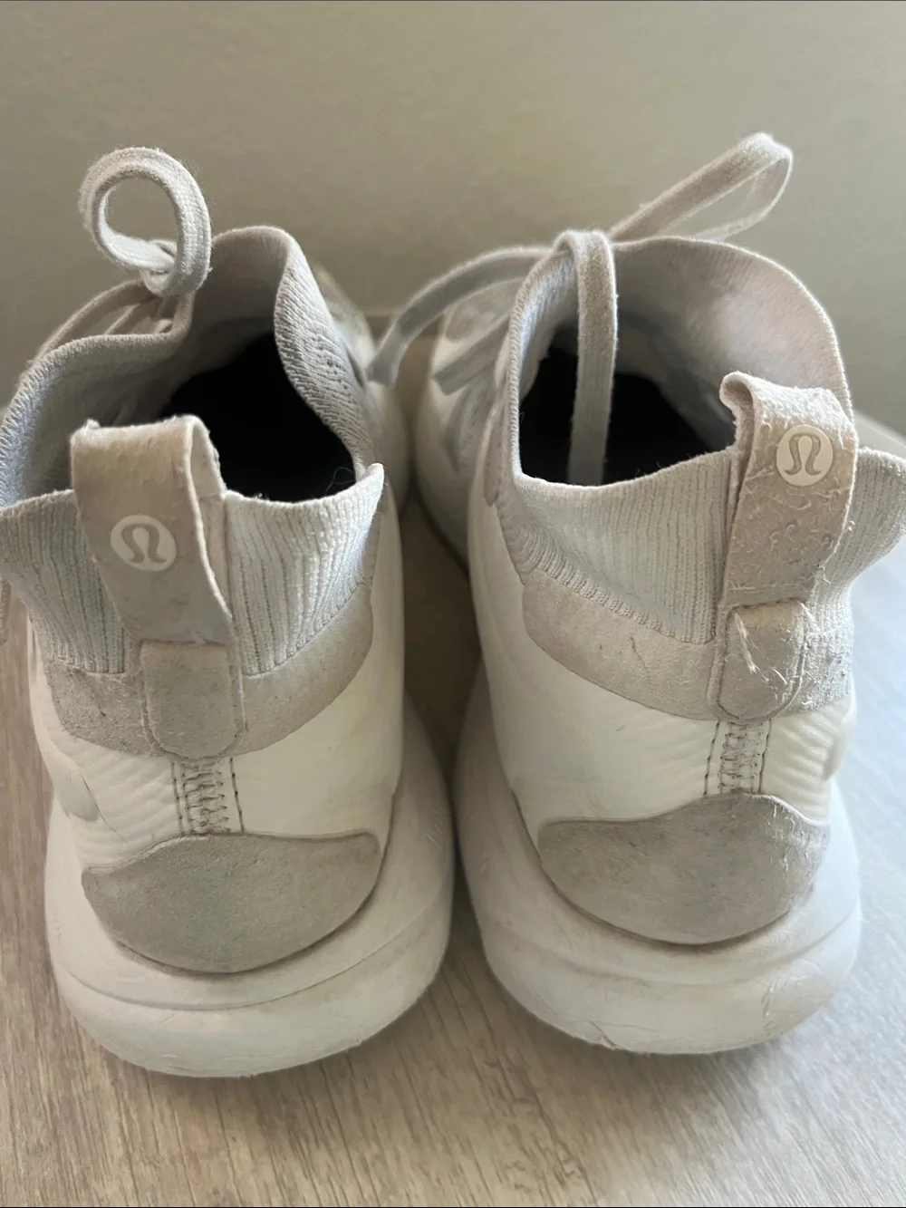 lululemon athletica Women's Off-White High-Top Knit Trainers